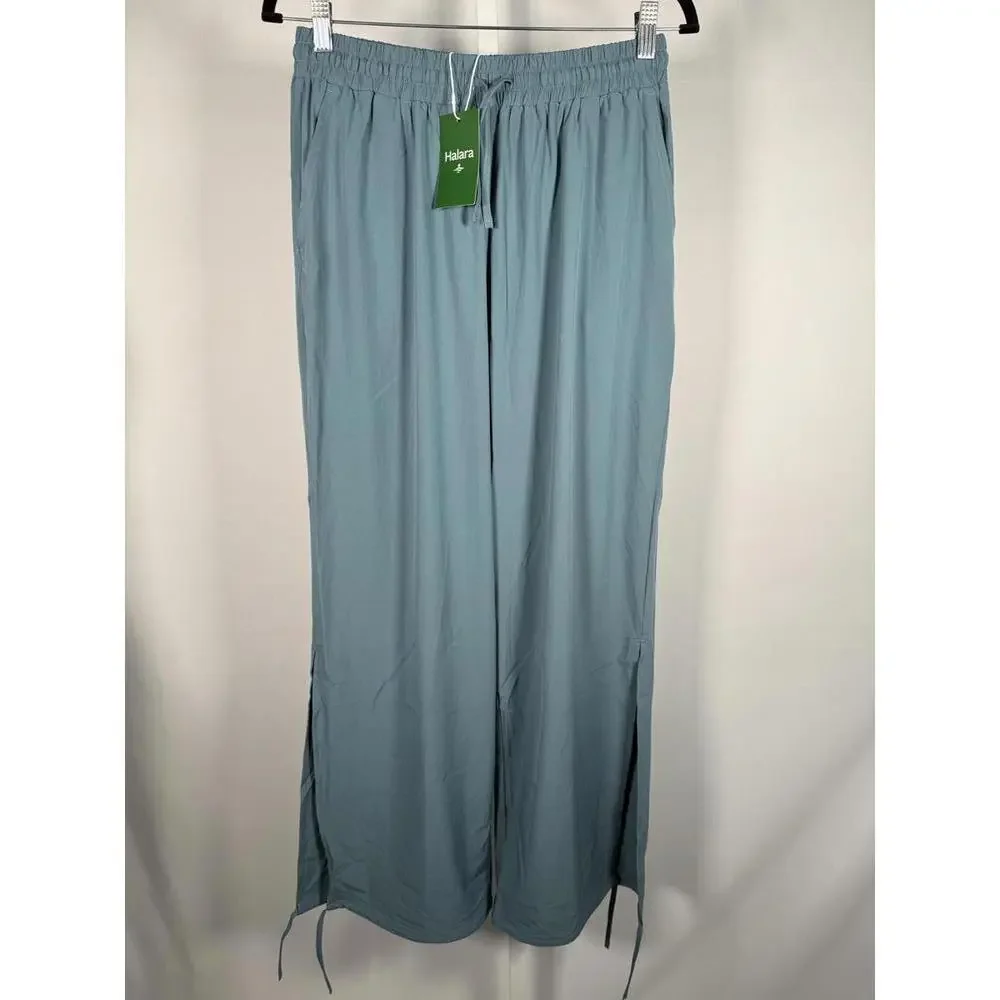 NWT Halara High Waisted Drawstring Pocket Hem Casual Joggers Mineral Blue Size L - Picture 2 of 11
